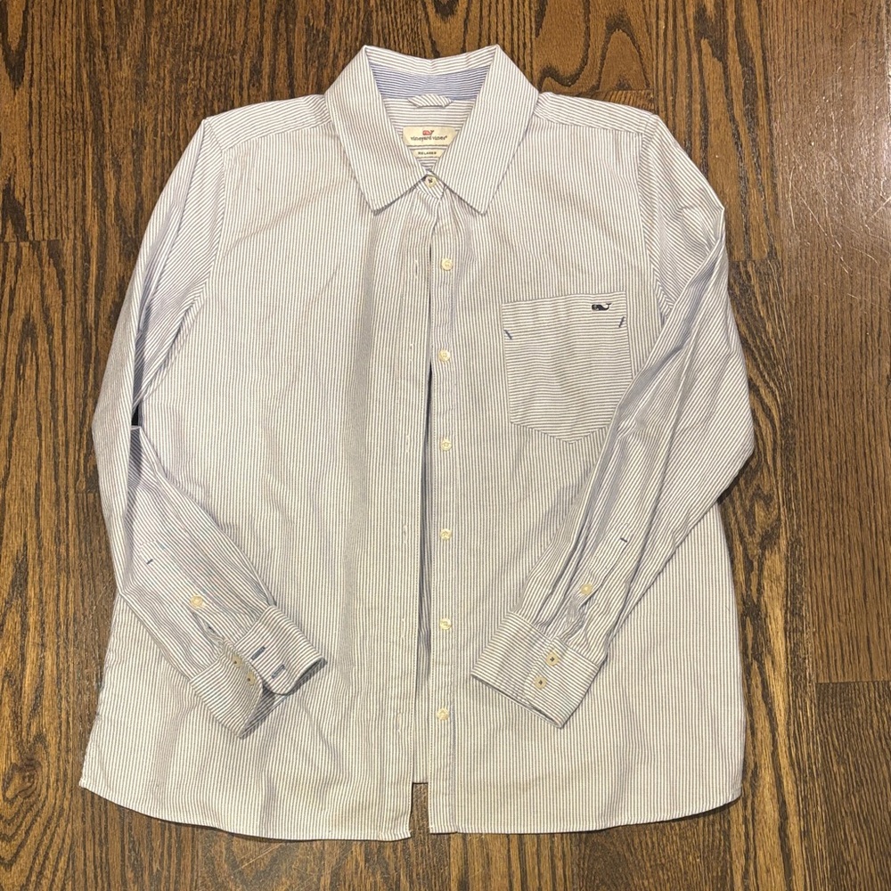 Vineyard Vines Light Blue Striped Button Down Shirt